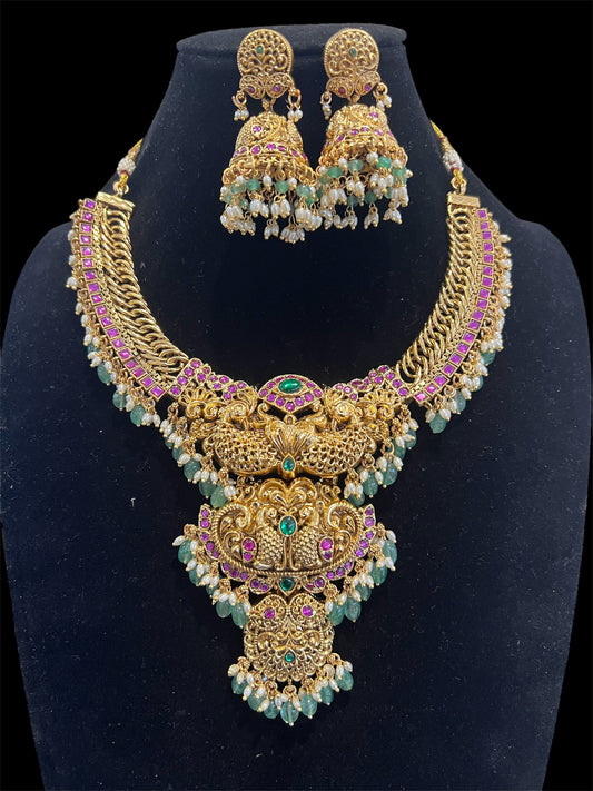 2 in 1 Kundan nakshi Haaram set