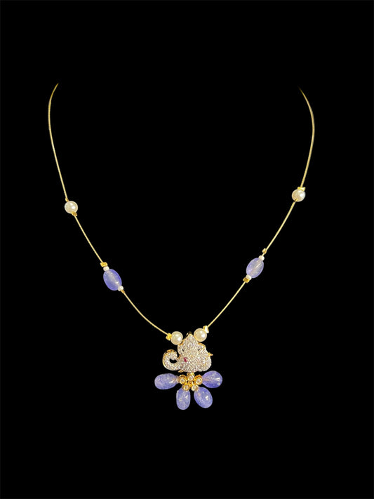 Invisible chain in tanzanite beads