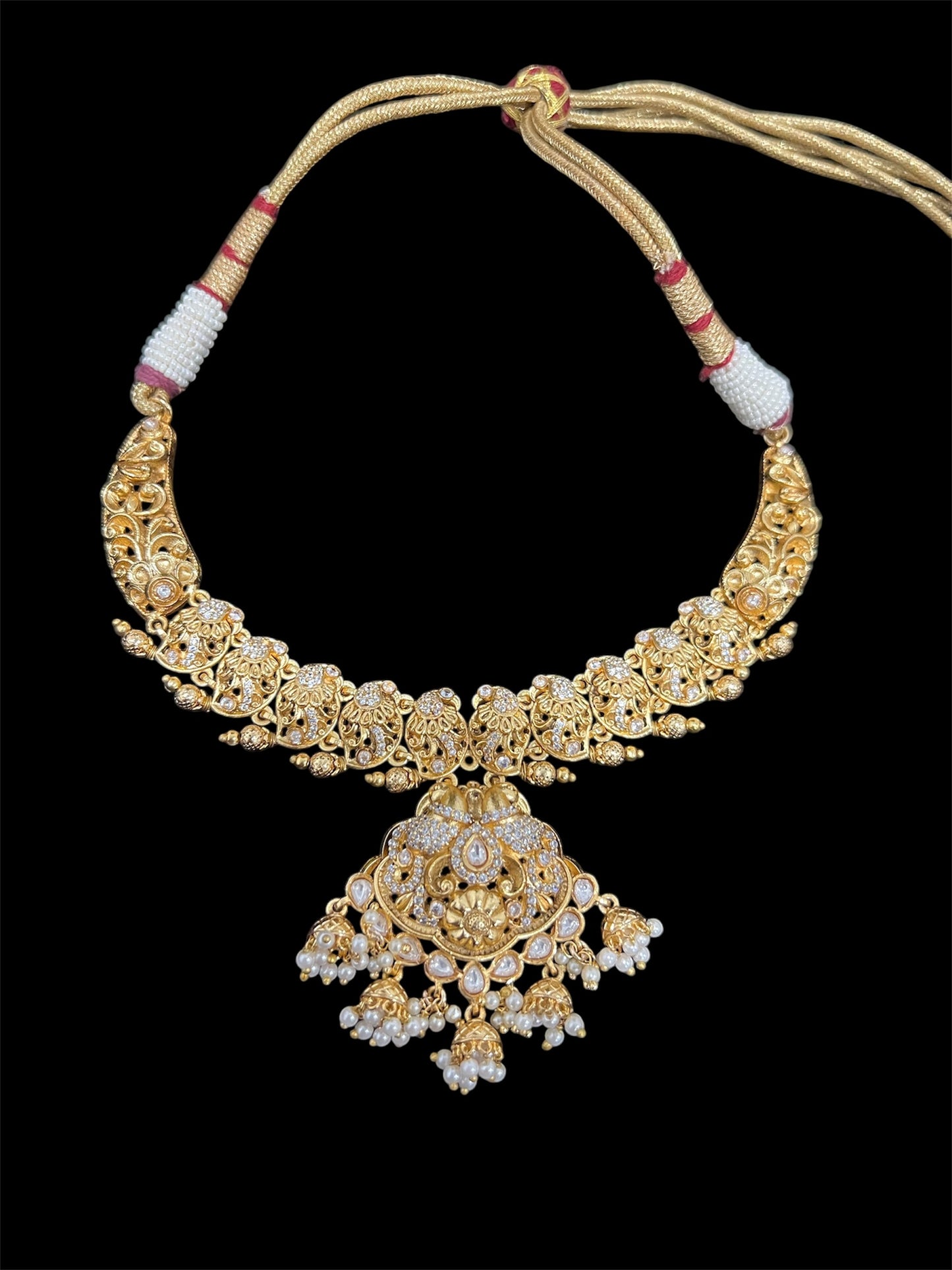 Gold look choker and Jhumka set