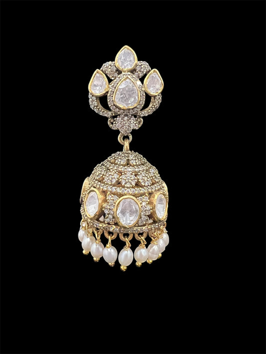 92.5 Silver Mehendi finish Jhumkas