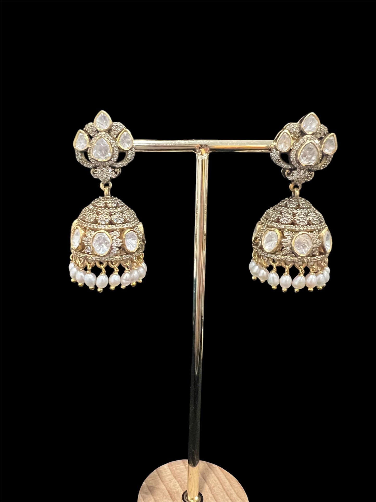 92.5 Silver Mehendi finish Jhumkas