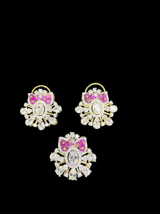 Amethyst floral pendant set