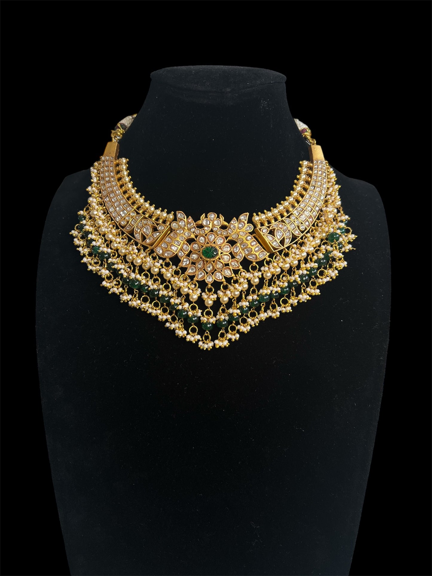 Premium Kundan Choker with Pearl Hangings