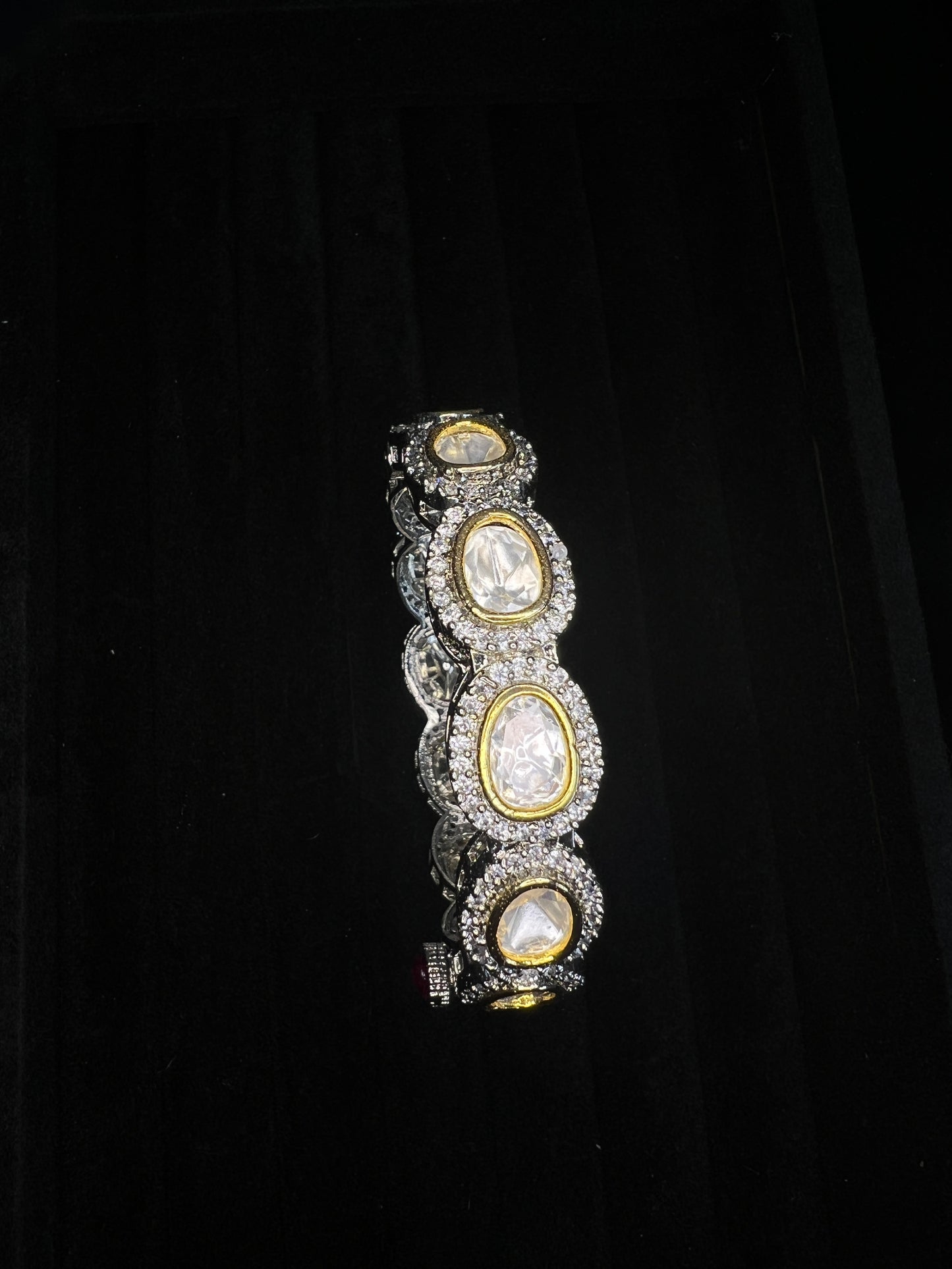 Polki Bangle with Premium CZ stones