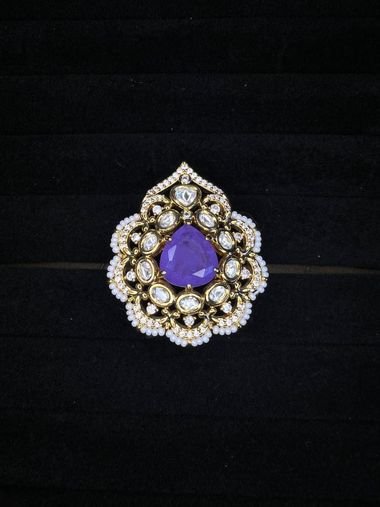 Kundan Polki Adjustable Ring