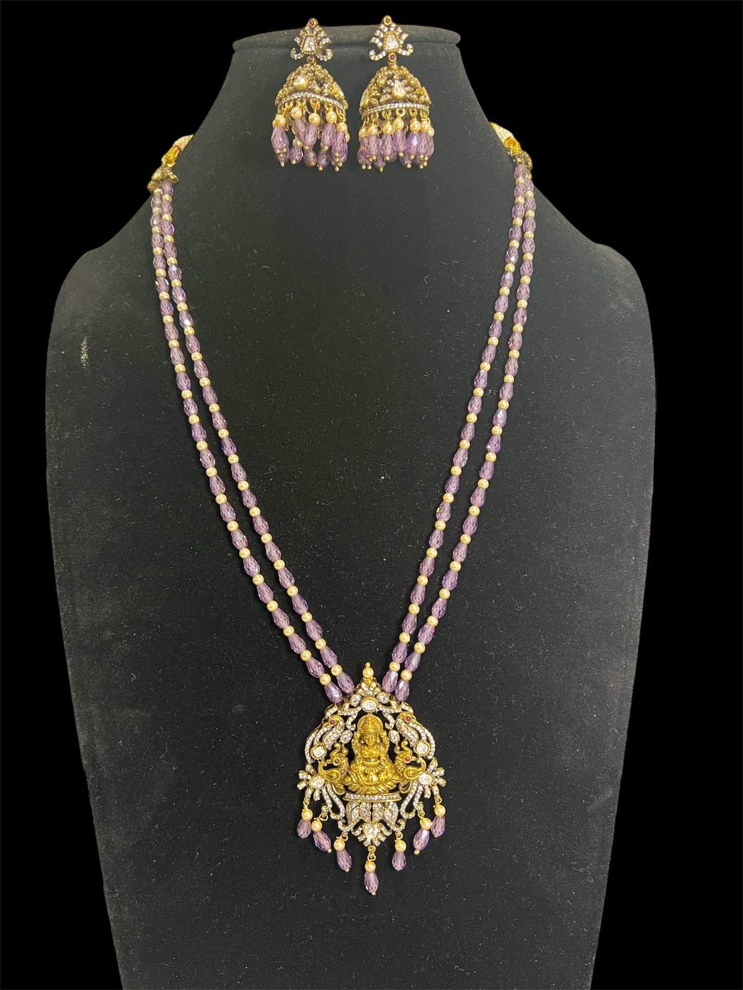 Amethyst Beads Victorian Necklace Set