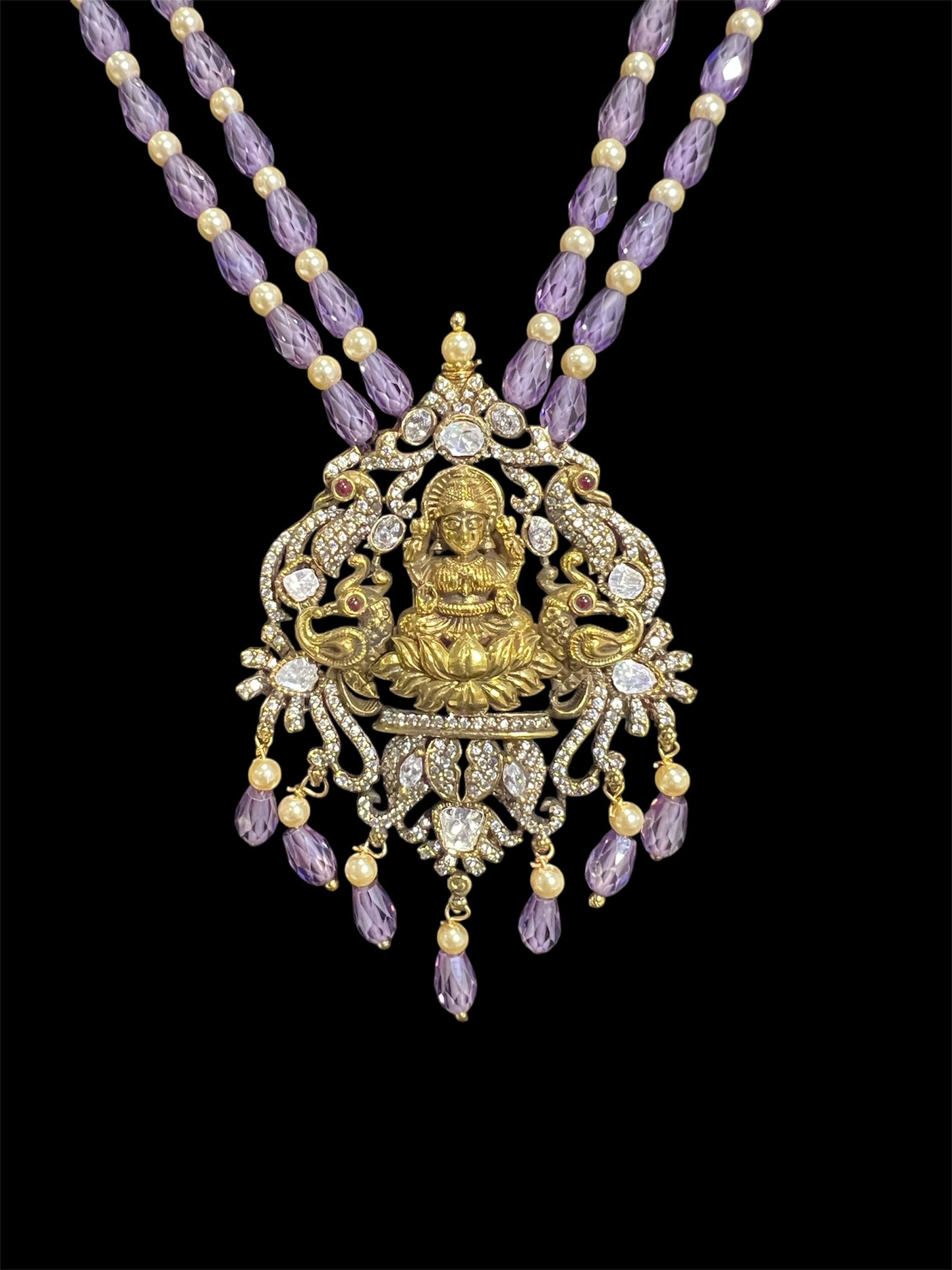 Amethyst Beads Victorian Necklace Set