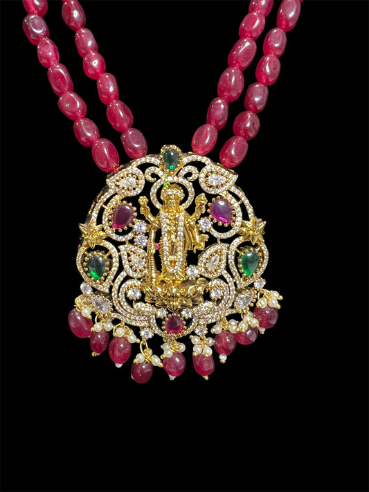 Lord Vishnu Moissanite Pendant with Semi Precious Beads