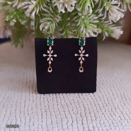 92.5 Silver Emerald earrings