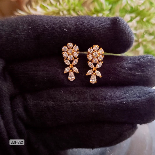 92.5 Silver Floral Drop Earrings