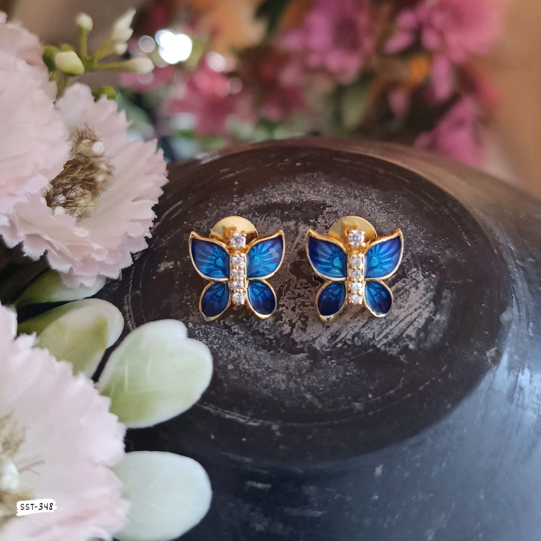 92.5 Silver Butterfly Pendant & studs set