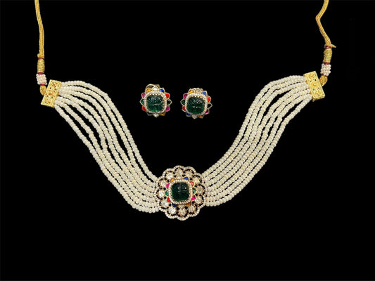 Navaratna Kundan Choker with Studs