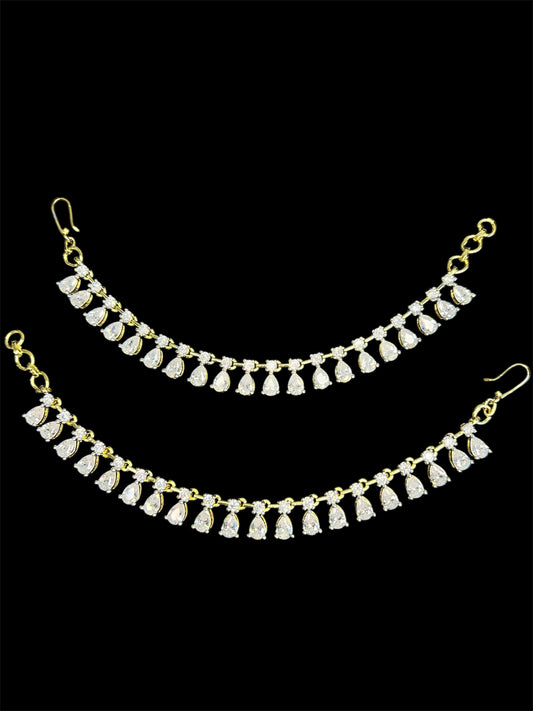 Single line Diamond look ear chains