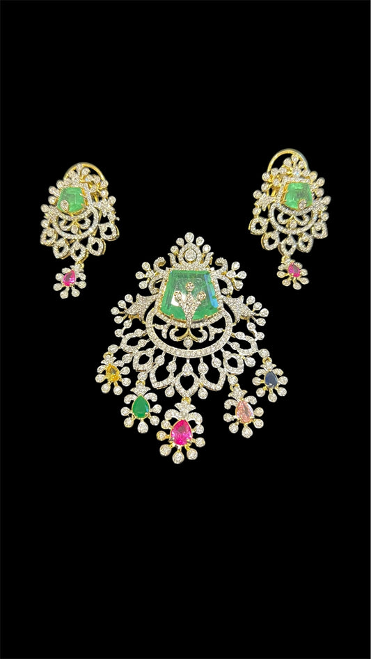 Diamond look Pendant Set